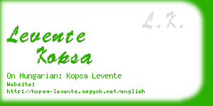 levente kopsa business card